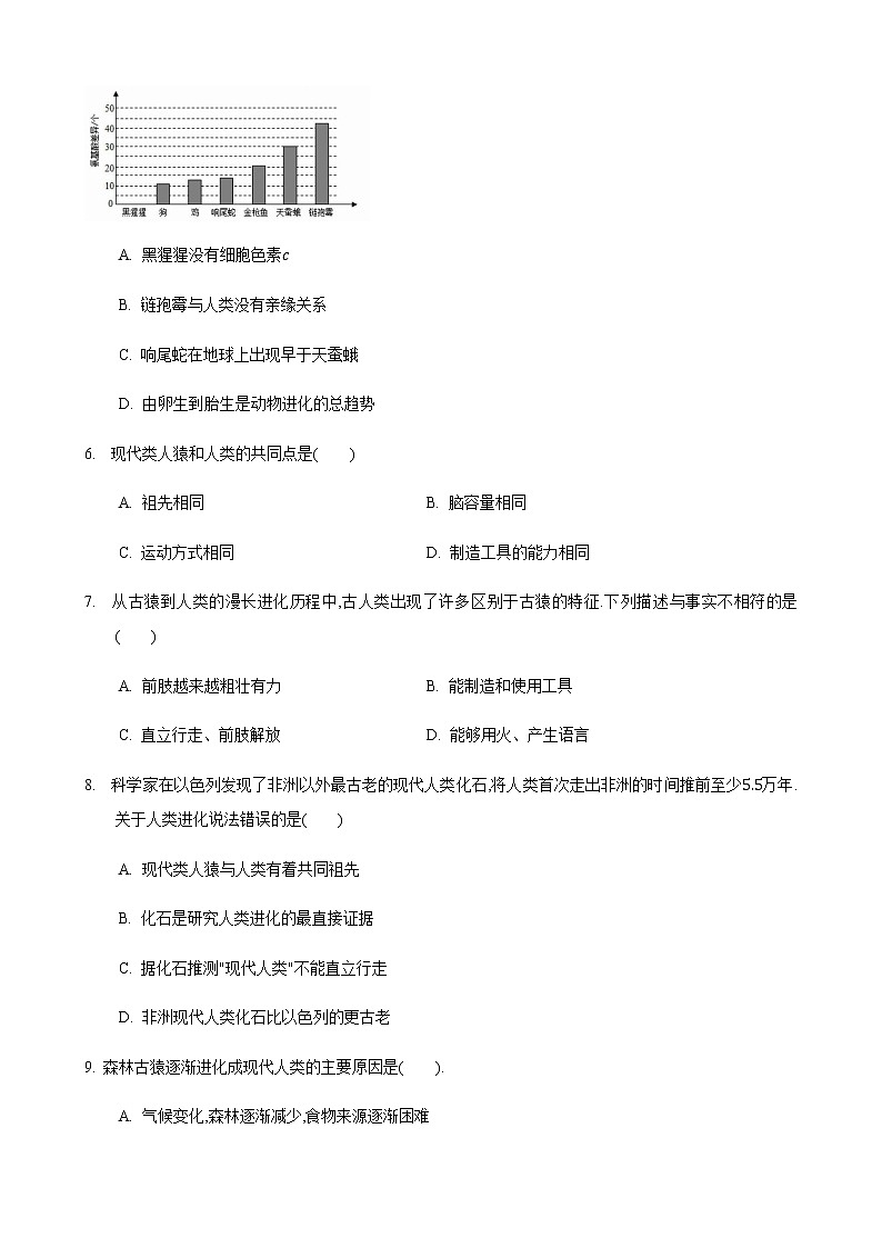 23.4 人类的起源和进化（练习）（原卷版）第2页