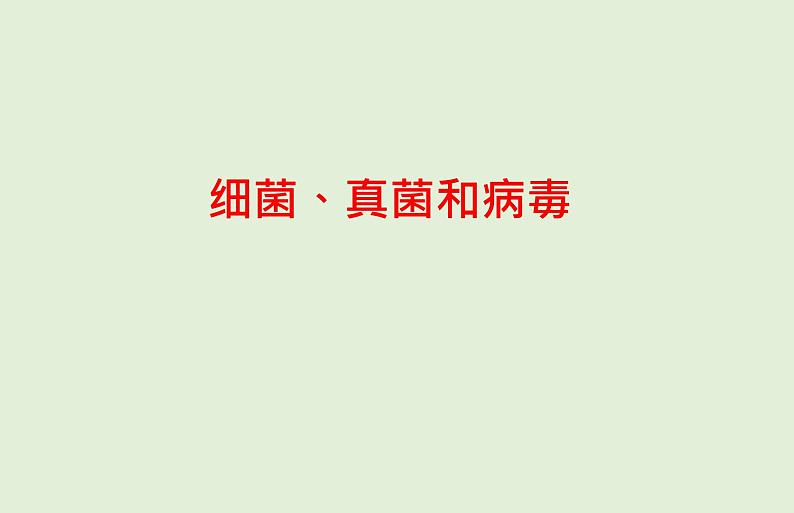 2021年春人教版生物中考教材梳理：第5单元 细菌、真菌和病毒  课件01