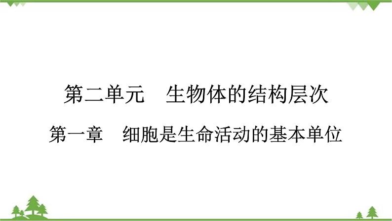 2021年生物中考人教版复习课件：第2单元 第1章 细胞是生命活动的基本单位01