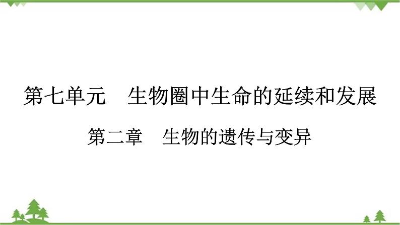 2021年生物中考人教版复习课件：第7单元 第2章 生物的遗传与变异01