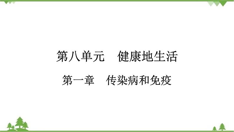 2021年生物中考人教版复习课件：第8单元 第1章 传染病和免疫01