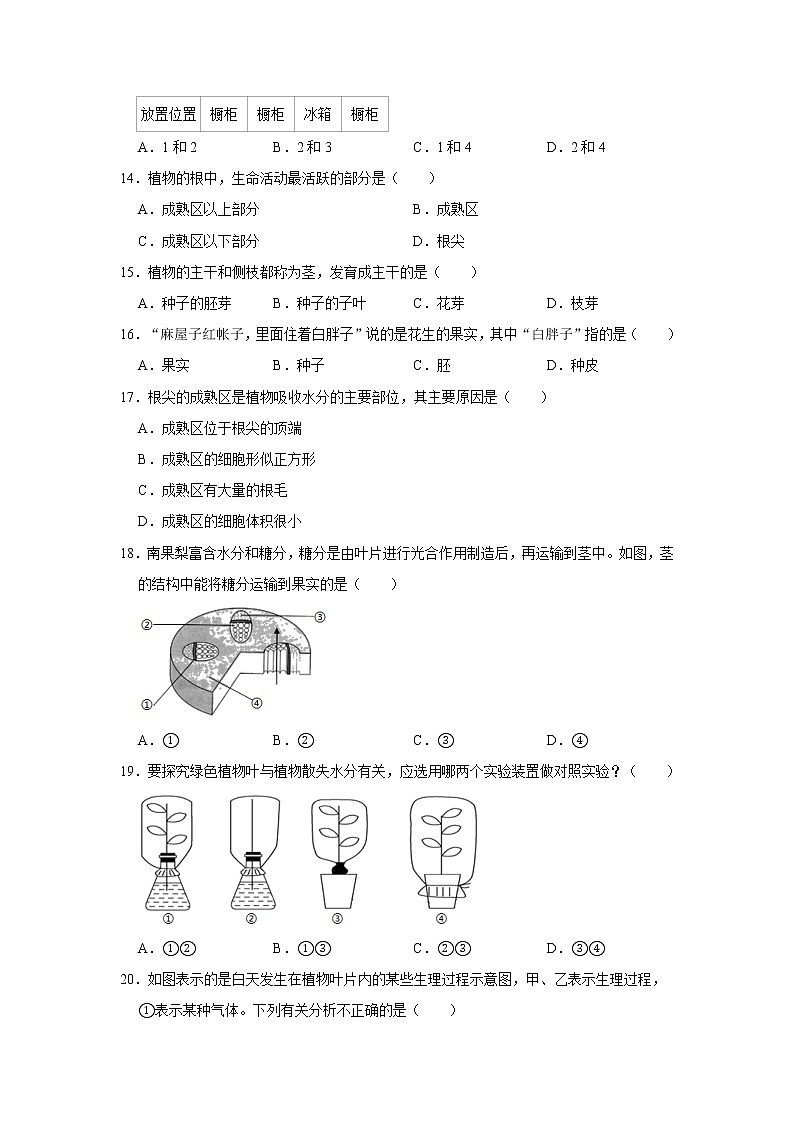 2020-2021学年辽宁省鞍山市七年级（上）期末生物试卷     解析版03