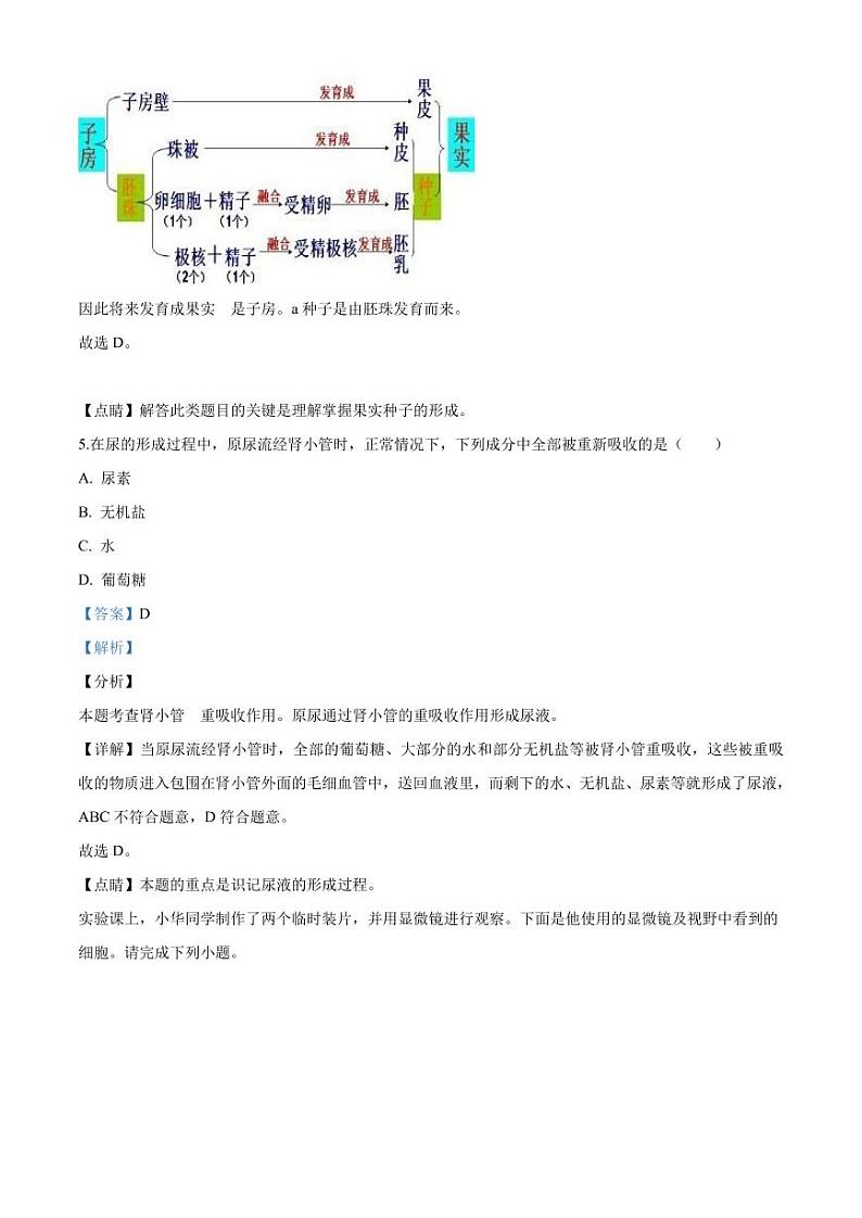 山西省阳泉市2020年中考生物真题试题pdf含解析03