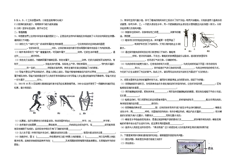 鲁科版淄博张店2018-2019学年度八上期中生物学试题（含答案）第2页
