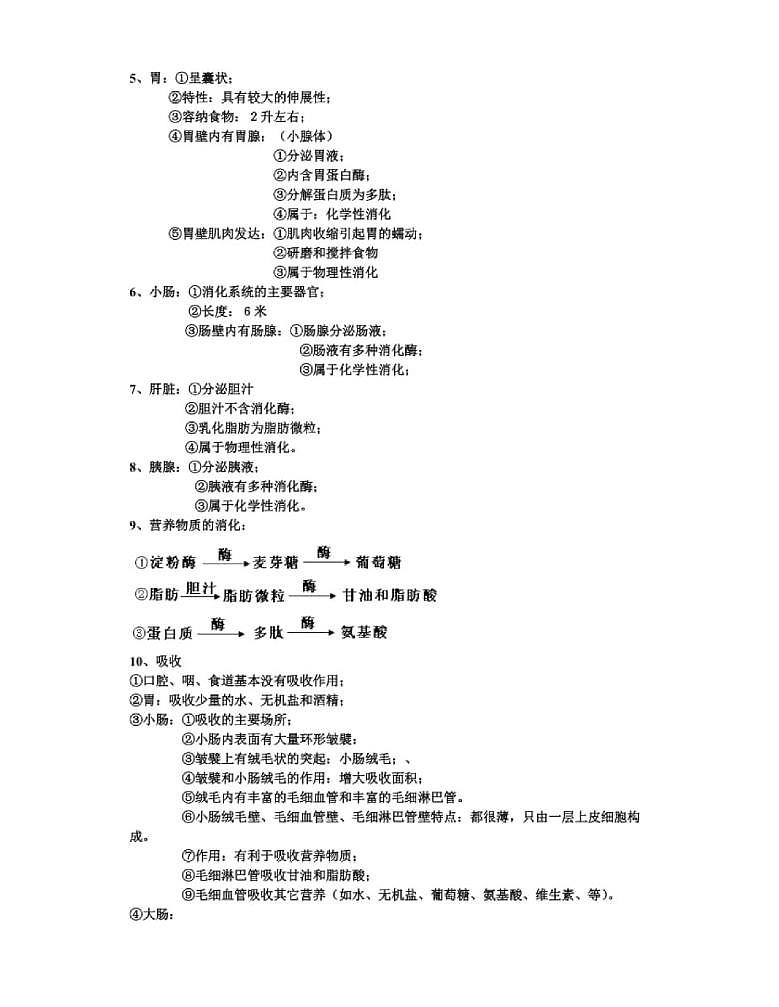 【济南版】七年级《生物》下册总复习知识要点归纳总结02