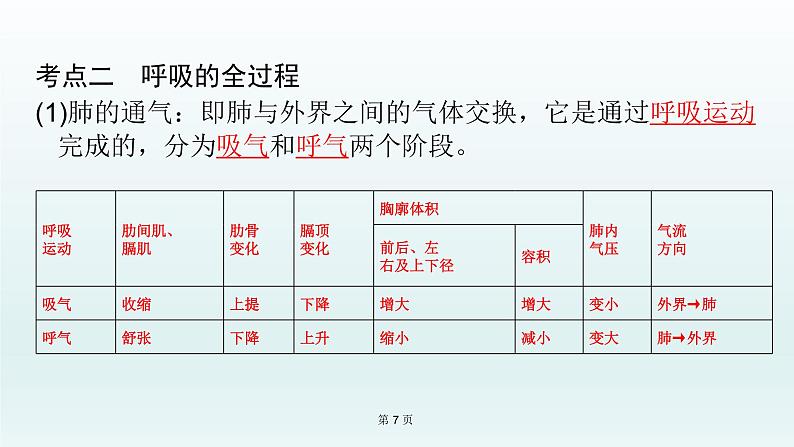 2021届生物中考复习 第11课 人体的呼吸 课件PPT07