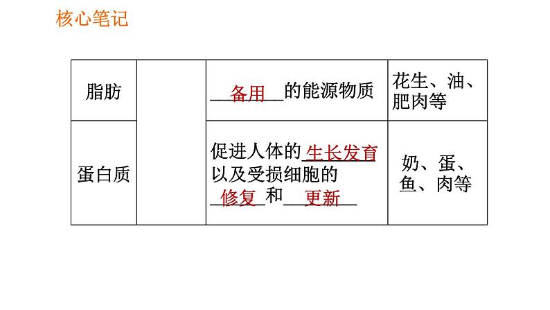 人教版七年级下册生物 4.2.1 食物中的营养物质 复习课件PPT04