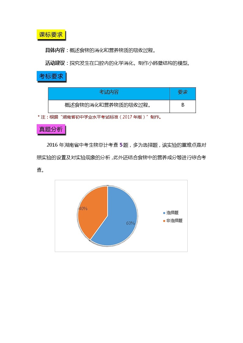 中考透视：二 探究馒头在口腔中的变化（生物人教版七下）第1页