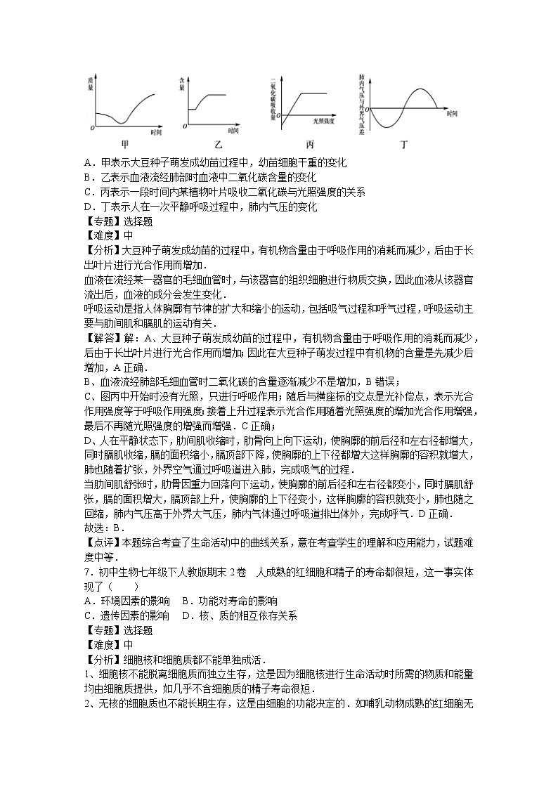 人教版七年级生物下册期末3卷第3页