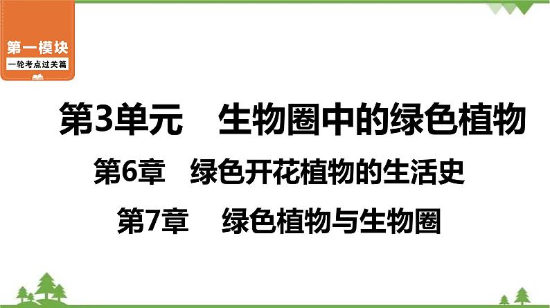 2021年中考生物北师大版复习 第6章 绿色开花植物的生活史 第7章 绿色植物与生物圈 课件01