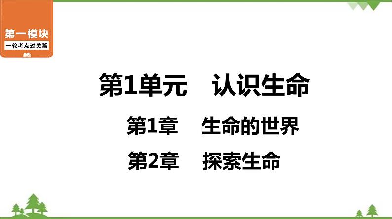 2021年中考生物北师大版复习 第1章 生命的世界 第2章 探索生命 课件01