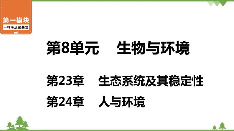 2021年中考生物北师大版复习 第23章 生态系统及其稳定性 第24章 人与环境课件01