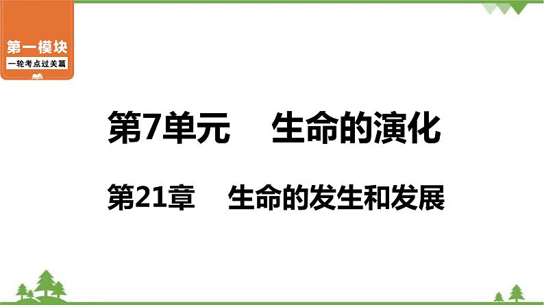 2021年中考生物北师大版复习 第21章 生命的发生和发展 课件01