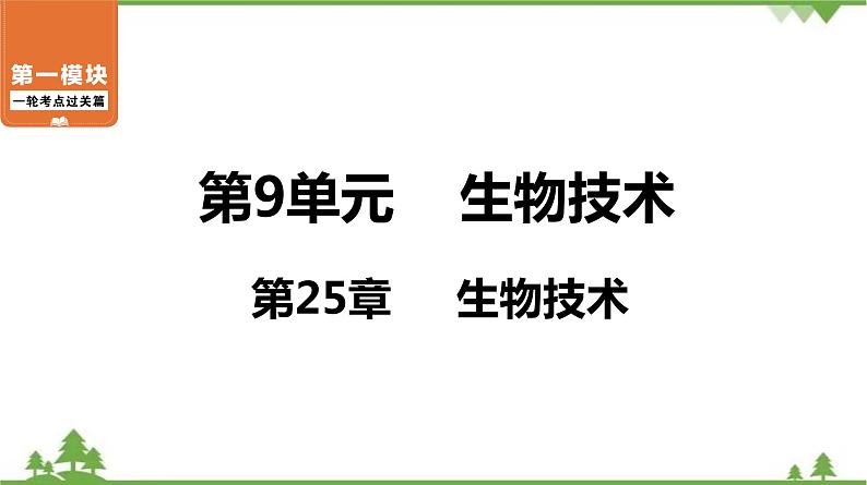 2021年中考生物北师大版复习 第25章 生物技术 课件01