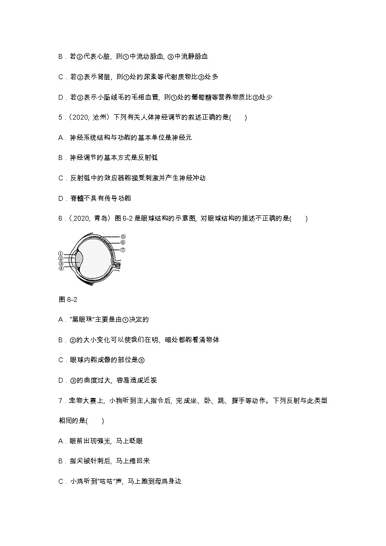 (人教版)中考生物专项六　人（二）含答案 练习03
