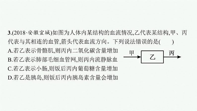 2021年中考生物总复习课件第十二讲　人体内物质的运输06