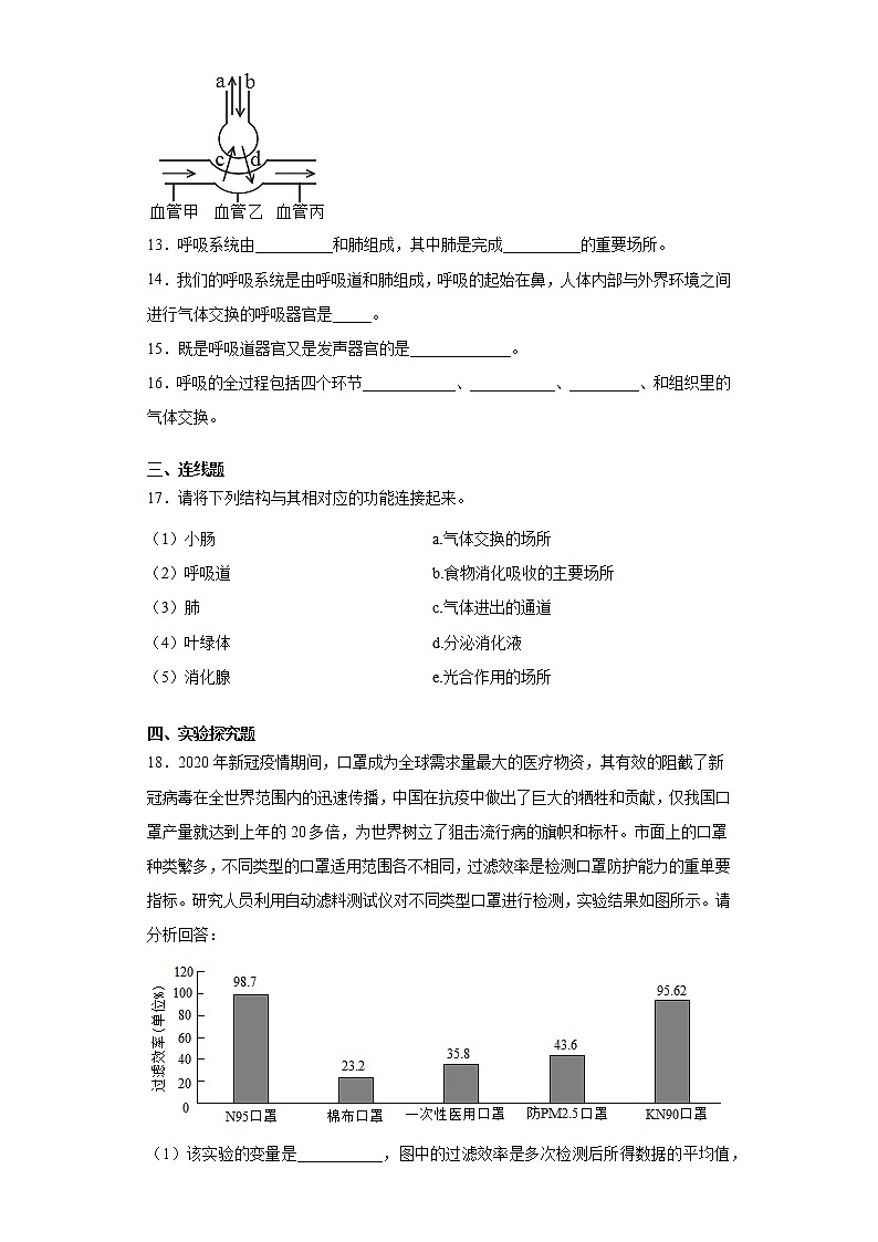 济南版生物七年级下册第二章《人体的生活需要空气》测试卷 （含答案）03