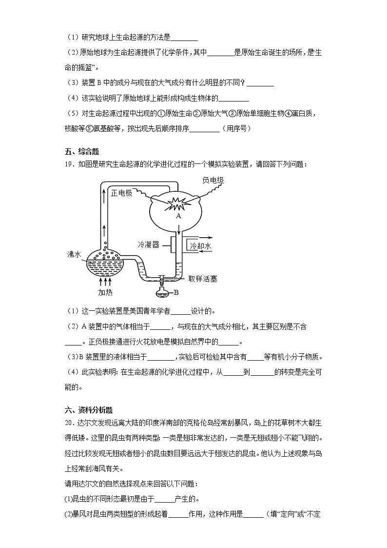 苏科版八年级下册第23章《生物的进化》测试卷（含答案）第3页