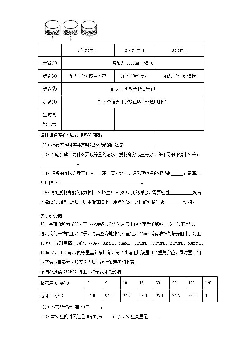 2020-2021学年苏教版生物七年级下册第十三章《人是生物圈中的一员》测试卷（含答案）03