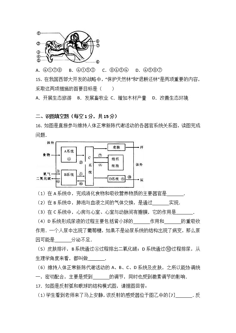 湖北省襄阳市老河口市-学七级（下）期末生物试卷（解析版）03