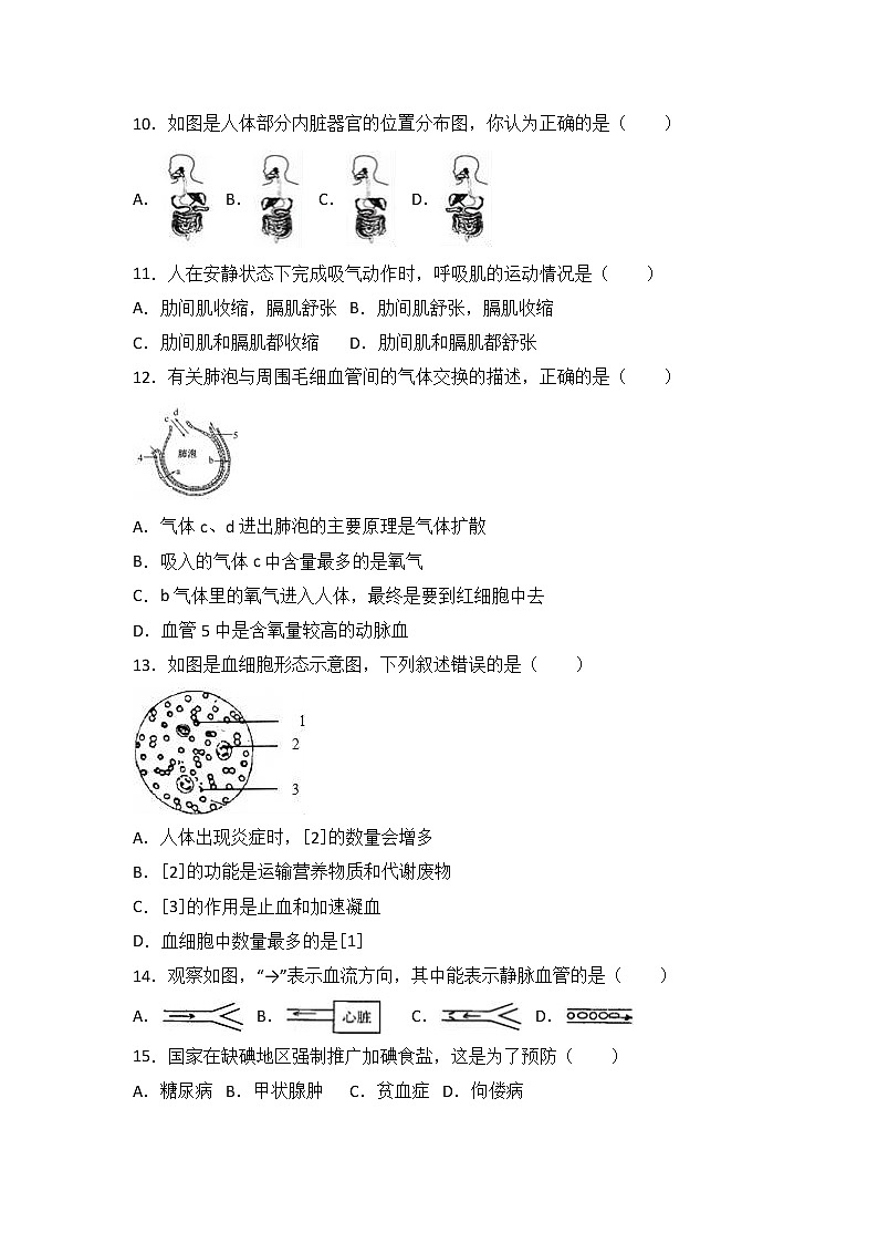 湖南省株洲市醴陵市青云学校-学七级（下）期中生物试卷（解析版）02