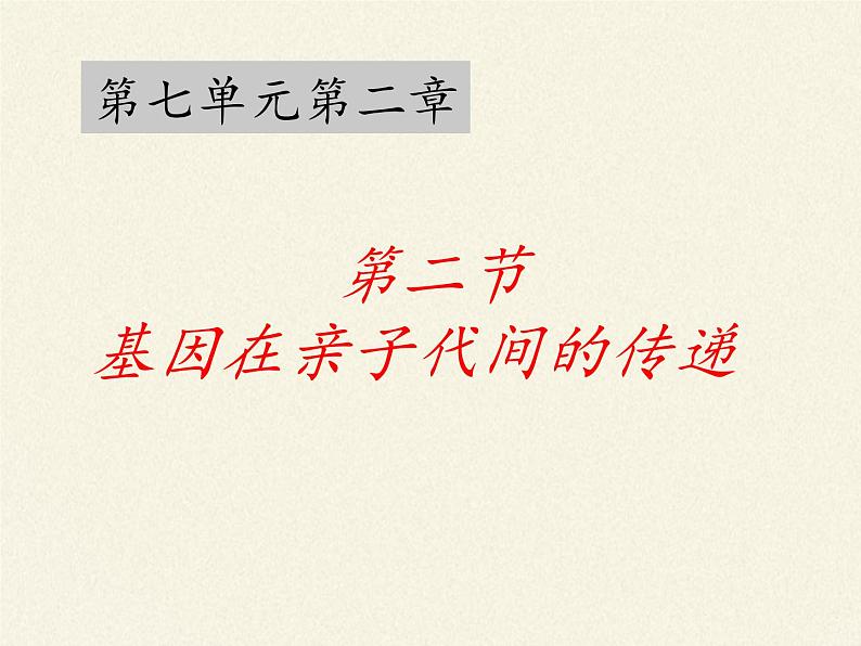 八年级生物下册教学课件-7.2.2基因在亲子代间的传递01