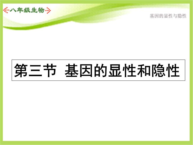 人教版生物八年级下册7.2.3基因的显性和隐性课件05