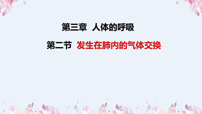 2020-2021学年人教版七年级生物下册 4.3.2发生在肺内的气体交换  课件第1页