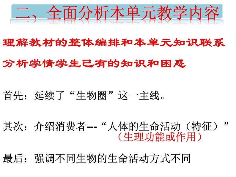 2020--2021学年人教版七年级生物下册第四单元  生物圈中的人 第2-5章 教材分析 课件（共93张PPT）第6页