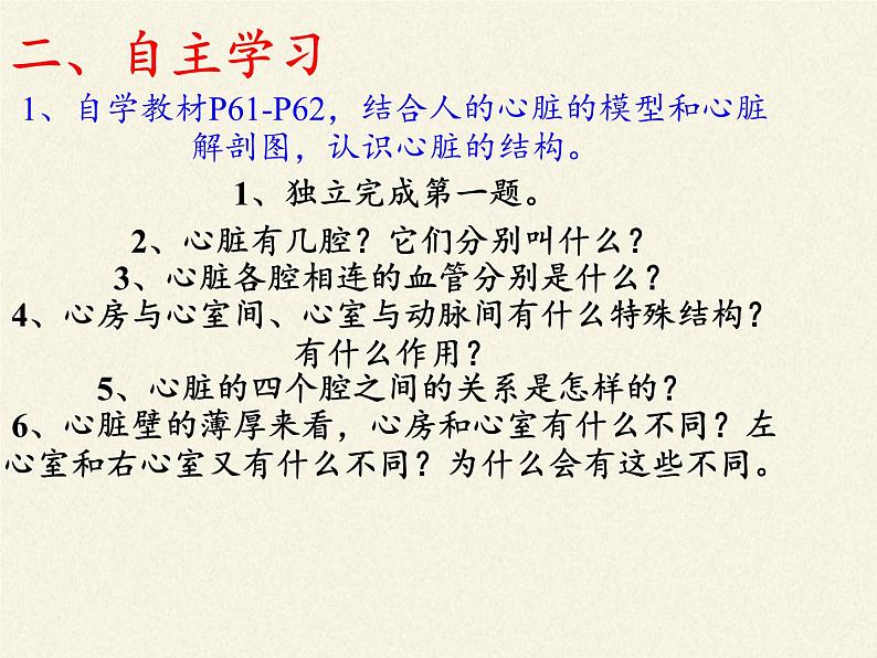 2020--2021学年人教版七年级生物下册4.4.3 输送血液的泵——心脏  课件第5页