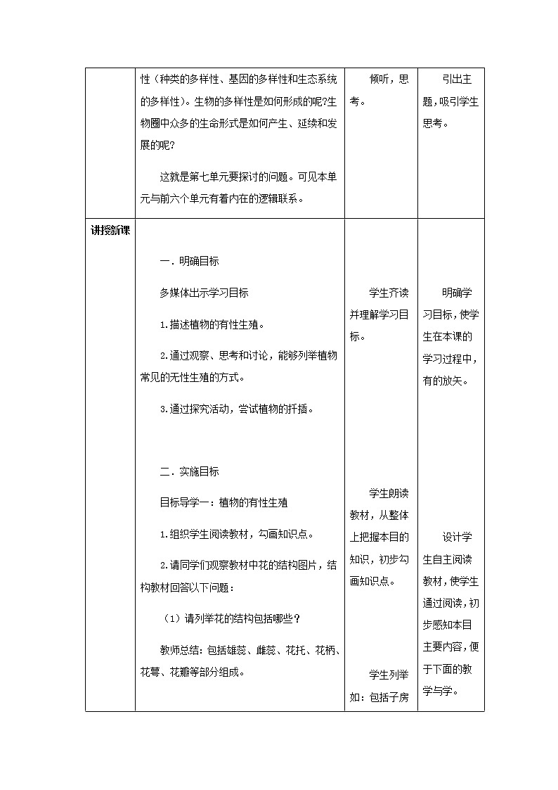 2020--2021学年人教版八年级生物 下册 第七单元 第一章 第一节 植物的生殖 教案02