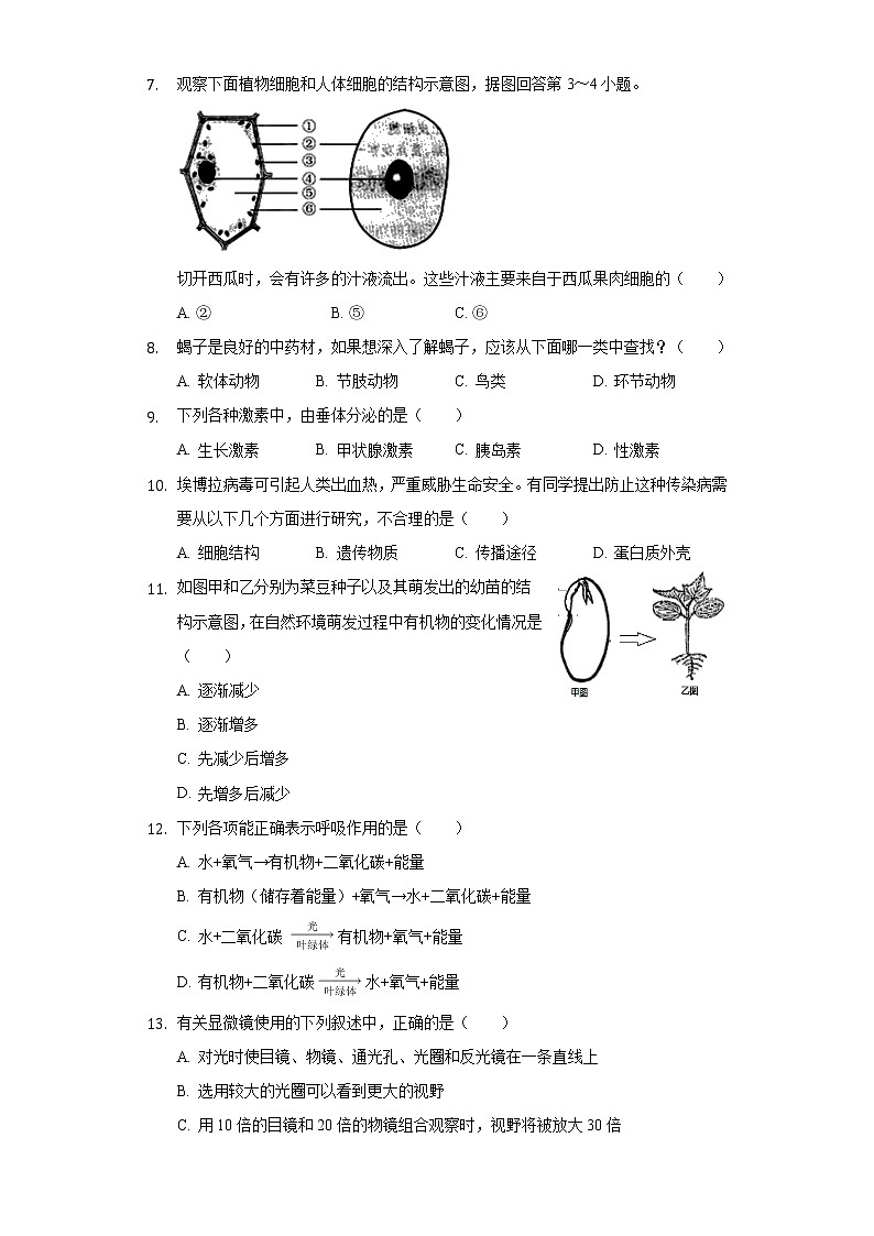 山东省青岛市西海岸新区2020-2021学年八年级下学期期中生物复习试卷（无答案）02