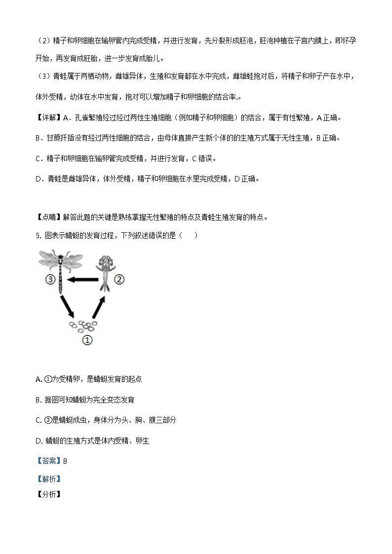 江西省2020年中考生物试题（原卷版＋解析版）03