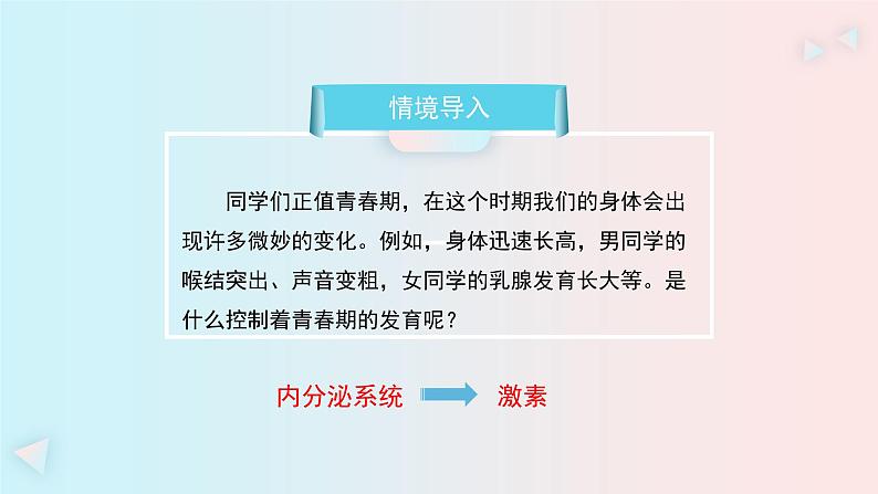 人教版（新课标）生物七年级下册 6.4《激素调节》课件第1页