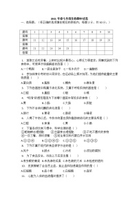 河北省邯郸市临漳县2020-2021学年七年级下学期期中考试生物试题（word版 含答案）