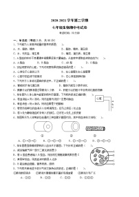 安徽省合肥市2020-2021学年七年级下学期期中考试生物试题（word版  含答案）