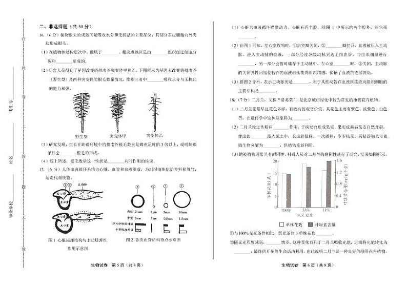 2020年北京市中考生物试卷附答案解析03