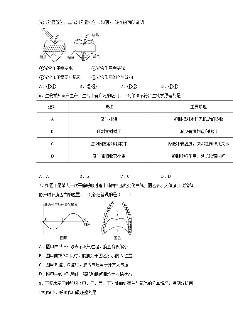 2021年山东省淄博市临淄区中考一模生物试题（word版 含答案）02