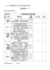 2021年山东省郓城县高中招生实验操作测试生物试题评分细则doc.