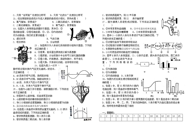 2021年中考生物 ： 一轮复习鲁科版第四单元综合复习检测题（附答案）第2页