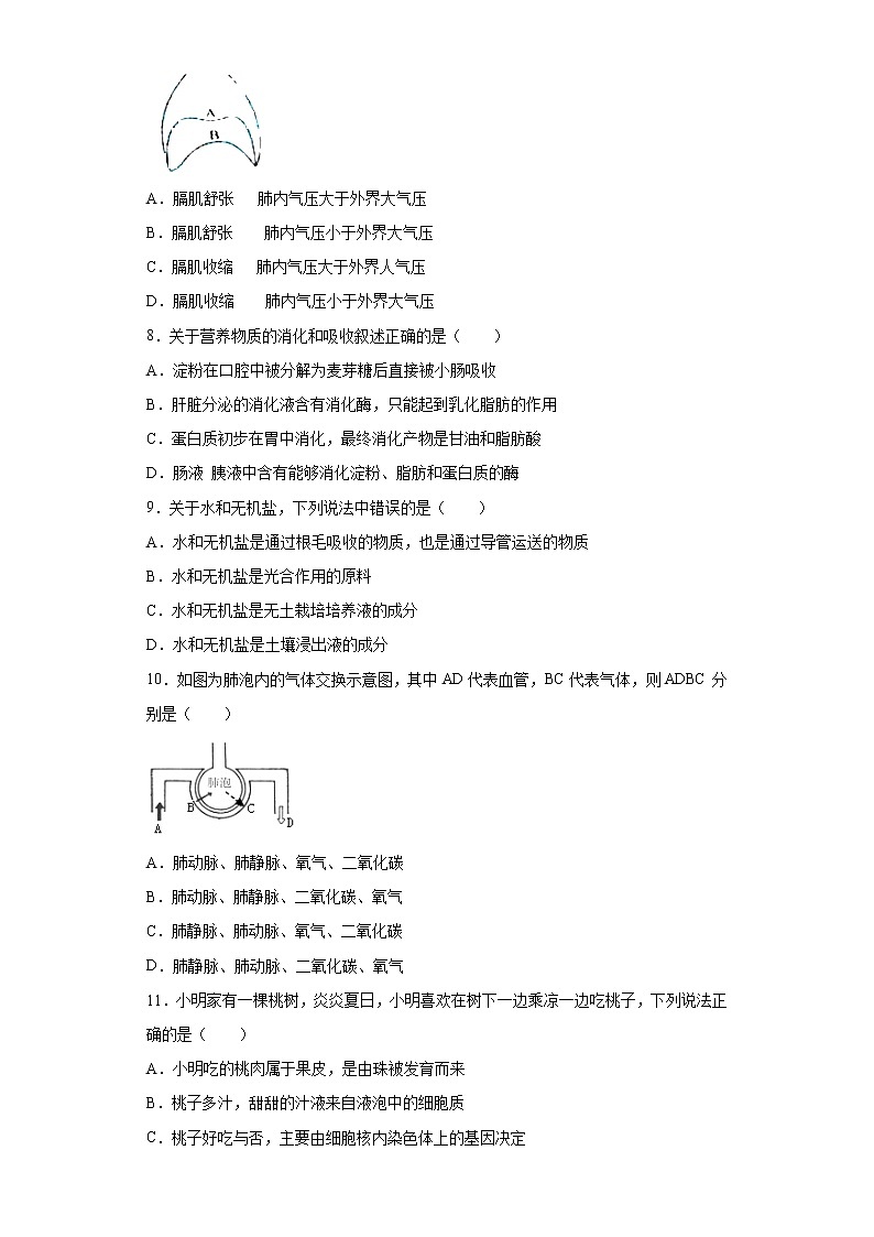 2021年内蒙古呼伦贝尔市阿荣旗中考一模生物试题（word版 含答案）02