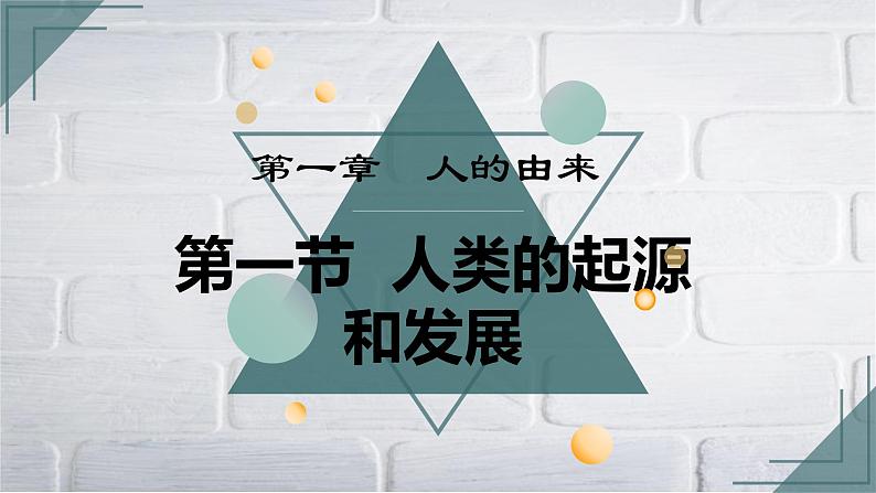 2020--2021学年人教版生物七年级下册 4.1.1 人类的起源和发展 课件（37张PPT）第1页