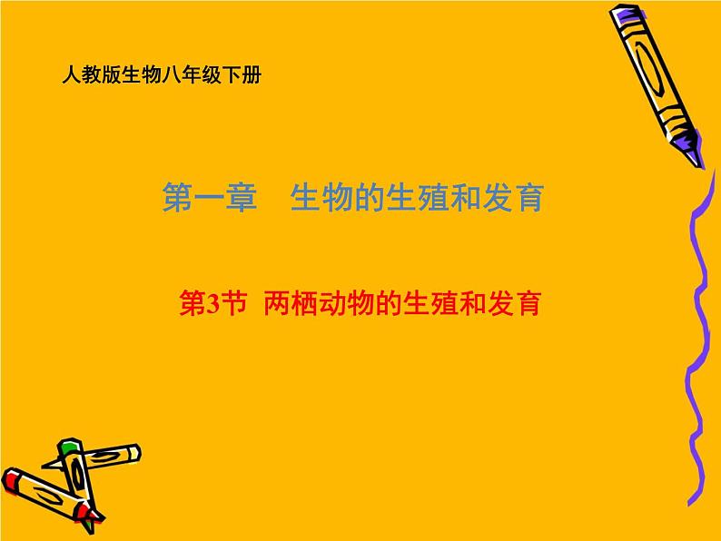 2020-2021学年人教版生物八年级下册 7.1.3 两栖动物的生殖和发育 课件01