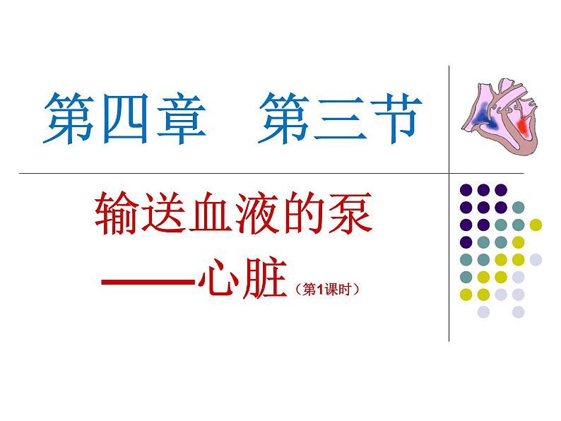 人教版生物七年级下册 4.4.3 输送血液的泵——心脏 课件 （15张PPT）01