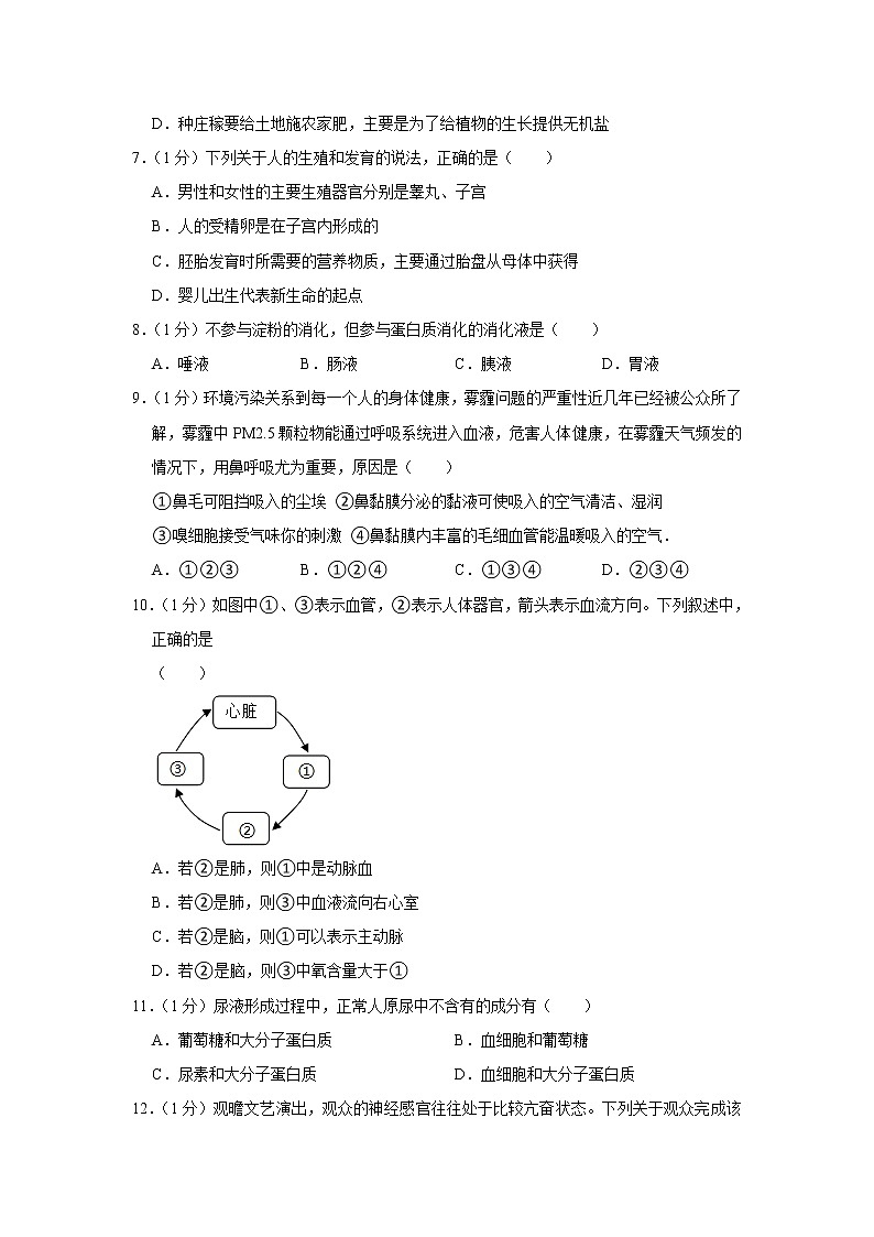 2021年河南省濮阳市中招生物二模试卷第2页
