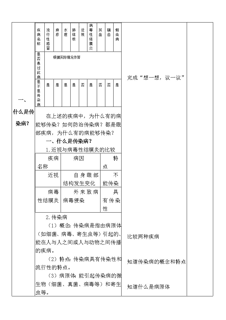 第一节传染病及其预防 教案02