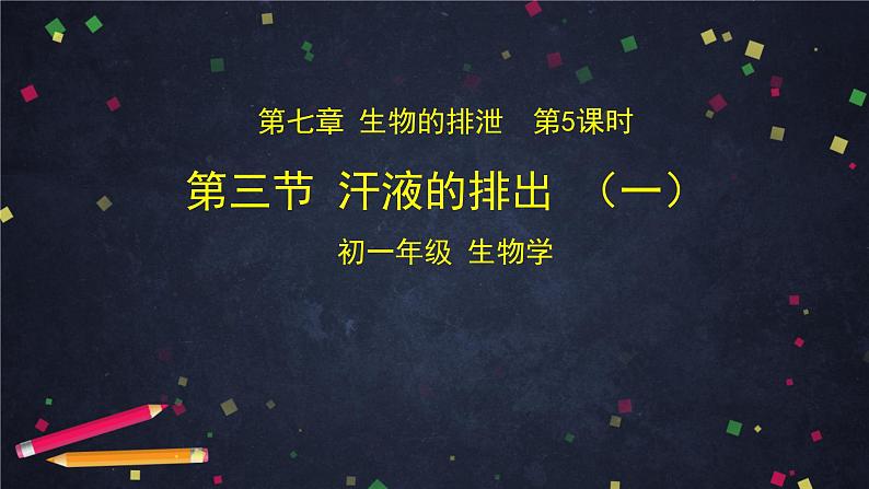 七年级生物下册 7.3 汗液的排出1（课件+教案+学案有答案）01