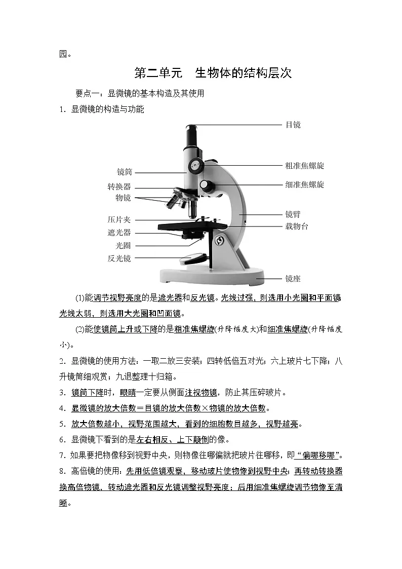 2021年中考复习：初中生物中考要点速记第3页