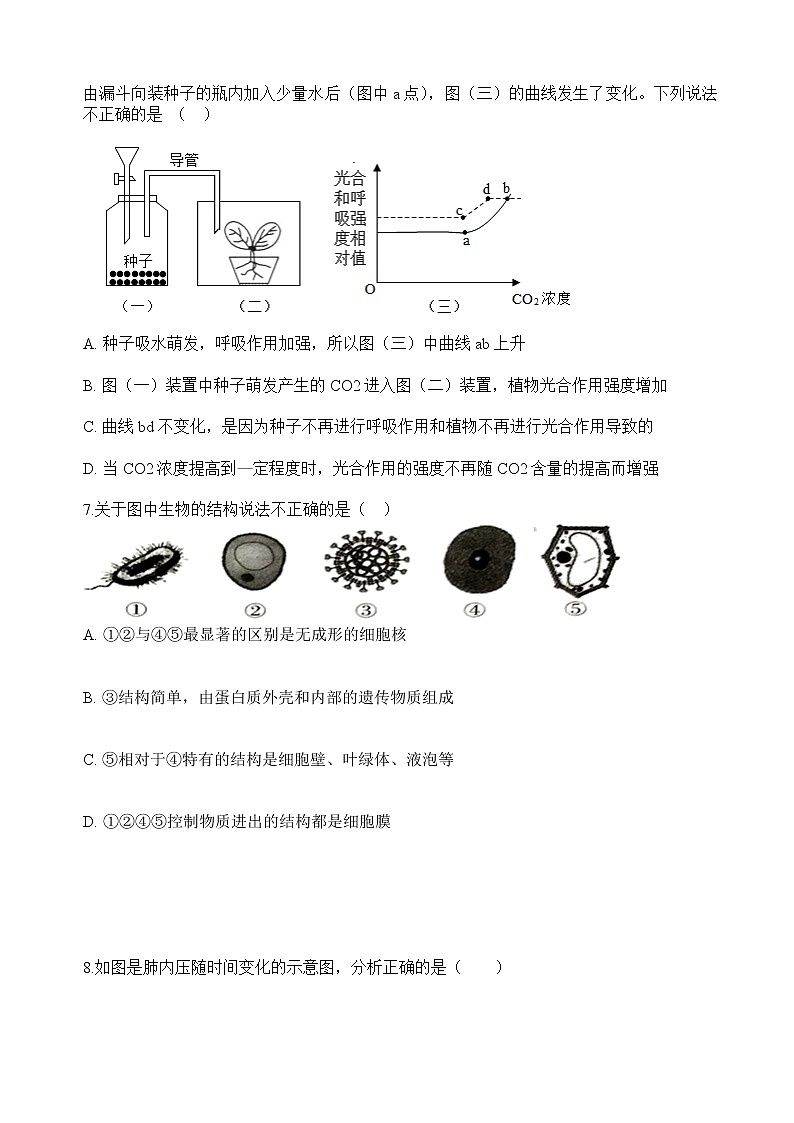 初中生物中考复习题02
