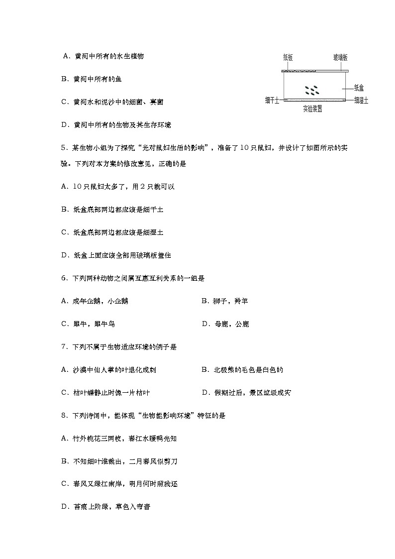 山东省烟台栖霞市（五四制）2020-2021学年六年级上学期期末考试生物试题（word版 含答案）02